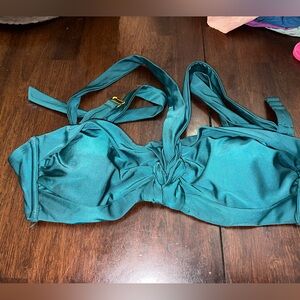 Target Swim Top Size L emerald green color